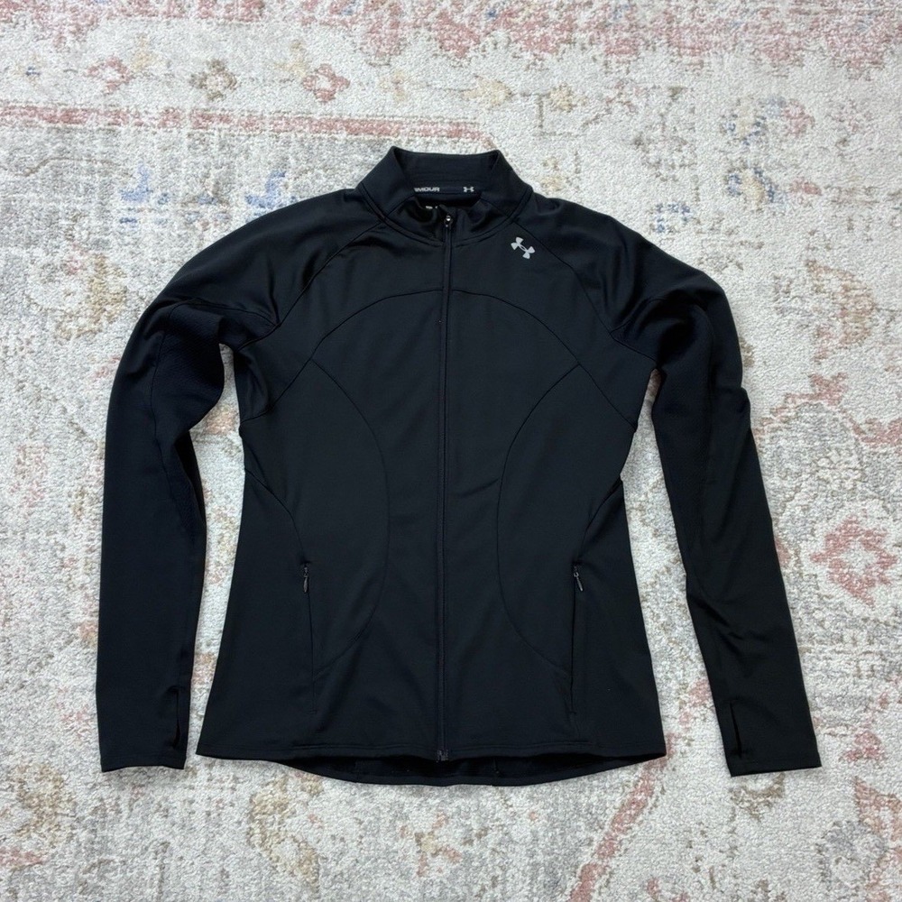 Under Armour Black AllSeasonGear Full Zip Track Jacket Sz M Activewear